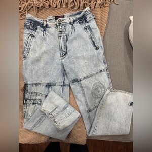 Vintage Weekends Adventure Acid Wash Utility Jeans | Size 34